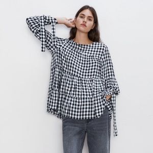 New Zara Gingham blouse